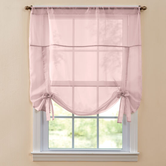 Cute Blackout Roman Curtain Shade Tie Up Small Window Voile Drape Sheer 46x63'' 